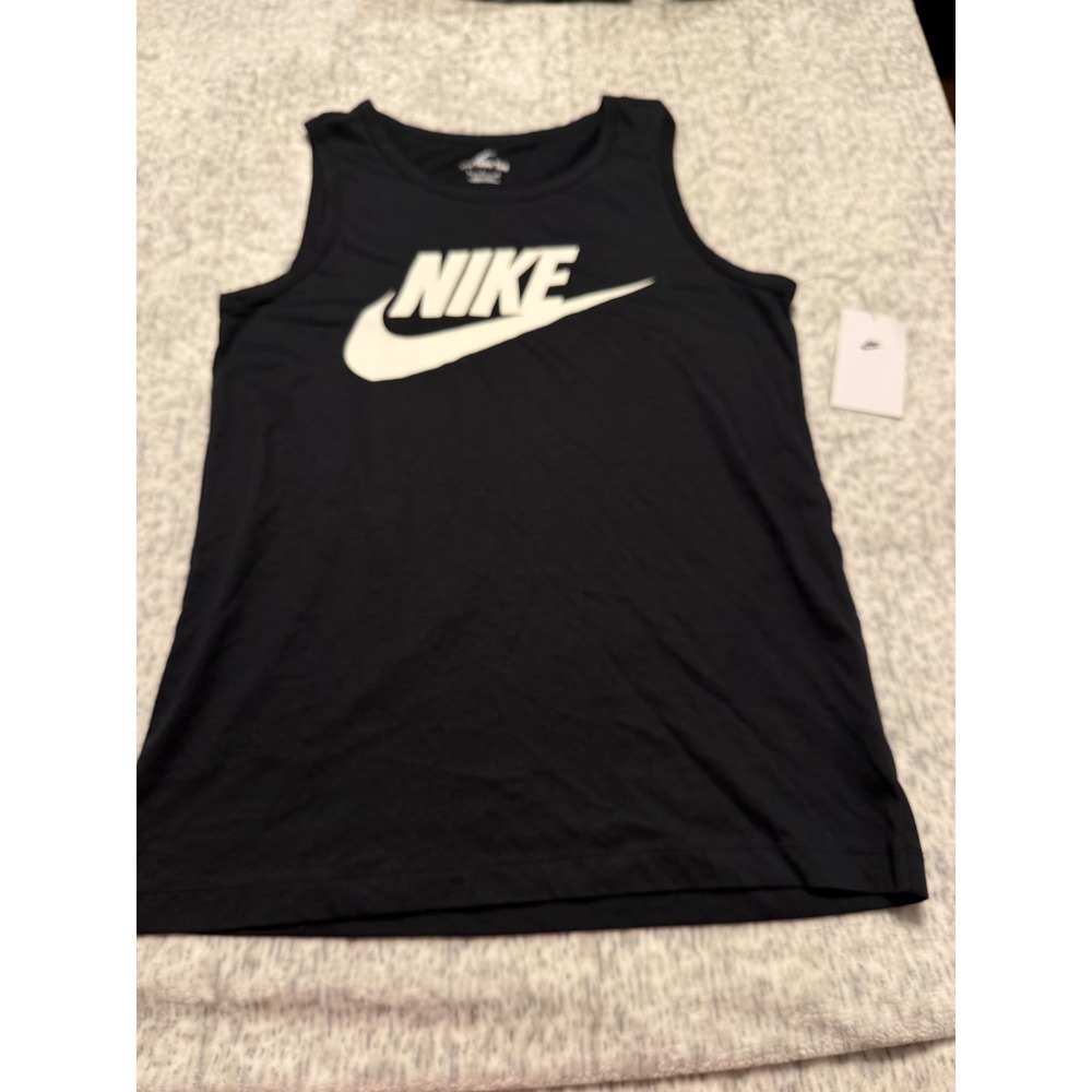 Nike Mens Black Swoosh Logo Tank Top Athletic Workout Gym Casual Size‎ small